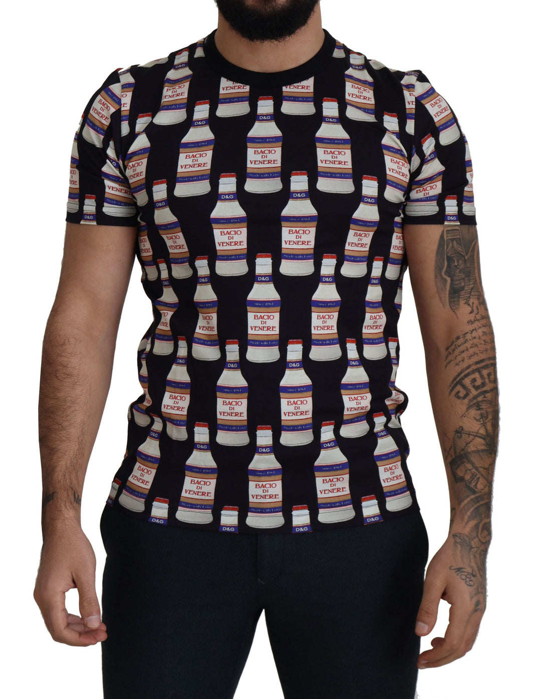 Dolce &amp; Gabbana Sample Sale Dolce &amp; Gabbana Black Bacio Di Venere Cotton Crew T-shirt - | Designer outlet