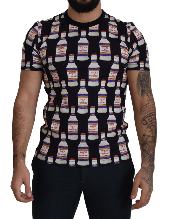 Dolce &amp; Gabbana Sample Sale Dolce &amp; Gabbana Black Bacio Di Venere Cotton Crew T-shirt - | Designer outlet