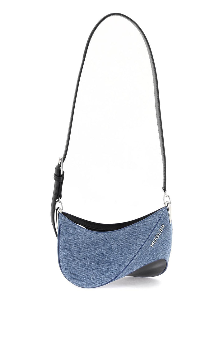 Bolso de hombro pequeño Mugler Denim Spiral Curve 01