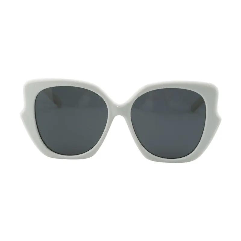 Loewe Sunglasses Cat Eye Full Rim, Ivory Frame And Smoke Lens Lw40133F25A