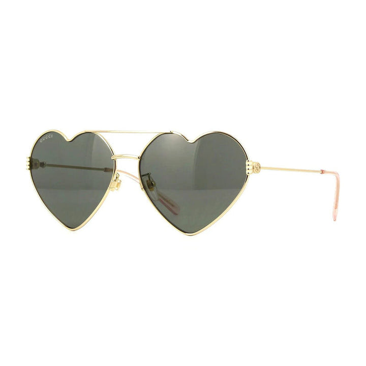 Gucci Sunglasses Geometric Full Rim, Shiny Gold Frame and Grey Lens GG1283S001