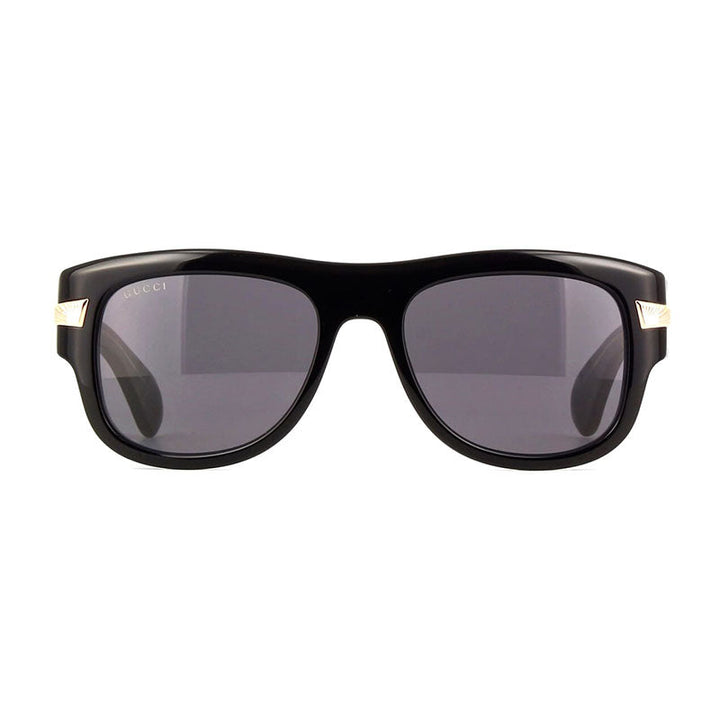 Gucci Square Full Rim, with a Black frame and Grey lens.