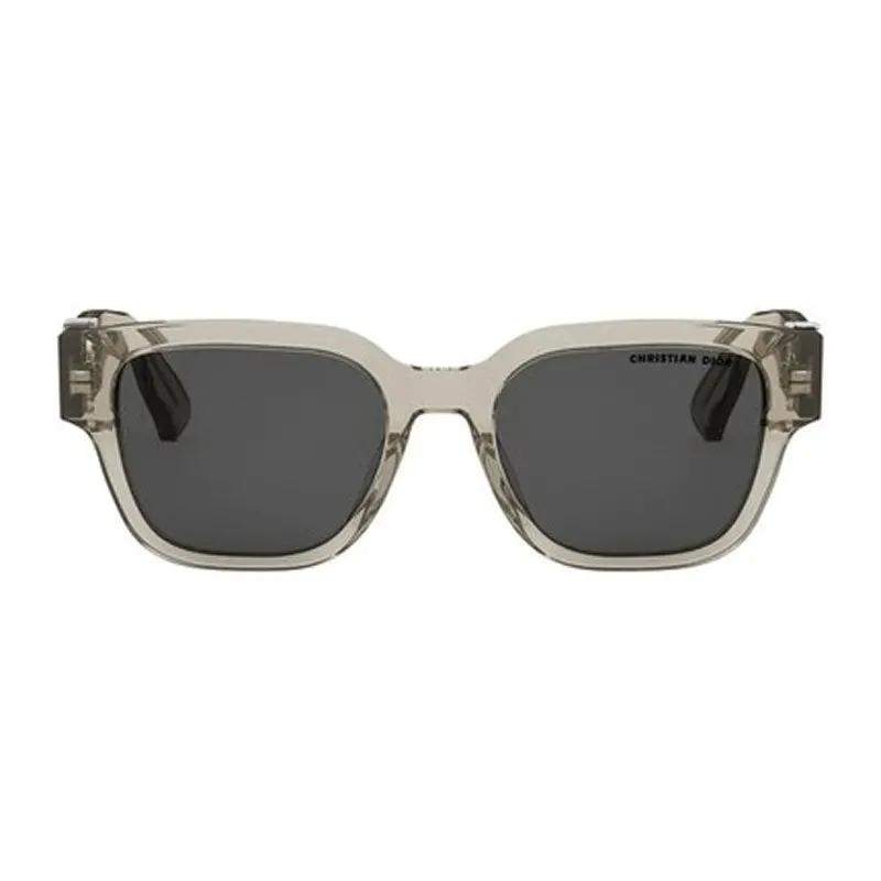 Dior Sunglasses Square Full Rim, Crystal Khaki Green Frame And Grey Lens Obliques1F78A0
