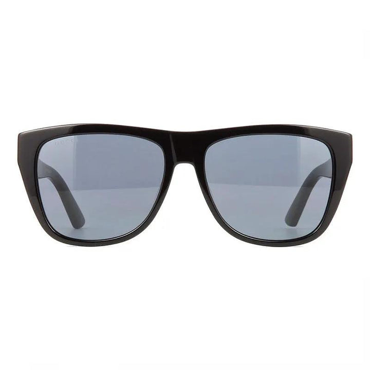 Gucci Sunglasses Square Full Rim, Black/green Frame And Grey Lens