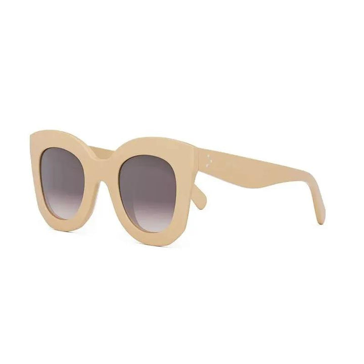 Celine Sunglasses Square Full Rim, Beige Frame And Gradient Violet Lens Cl4005Fn57Z