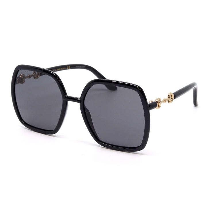 Gucci Sunglasses Square Full Rim, Black Frame and Dark Grey Lens GG0890S001