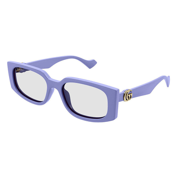Gucci Cat Eye Full Rim, with a Violet frame and Transparent lens.