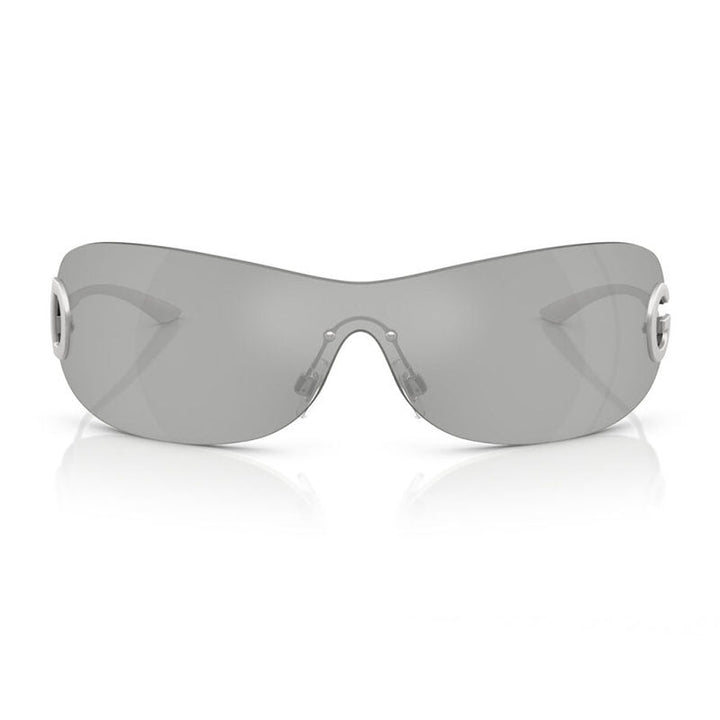 Dolce & Gabbana Sunglasses Shield Rimless, Matte Silver Frame and Light Grey Lens DG230813648V