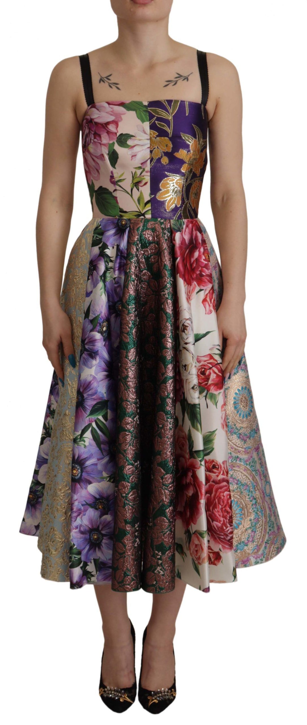 designer patchwork dress Belle Flower Patchwork Dress Women's Floral Lace Long Maxi Dress, Backless Flowy Summer Outfit, L by Nordic Peace