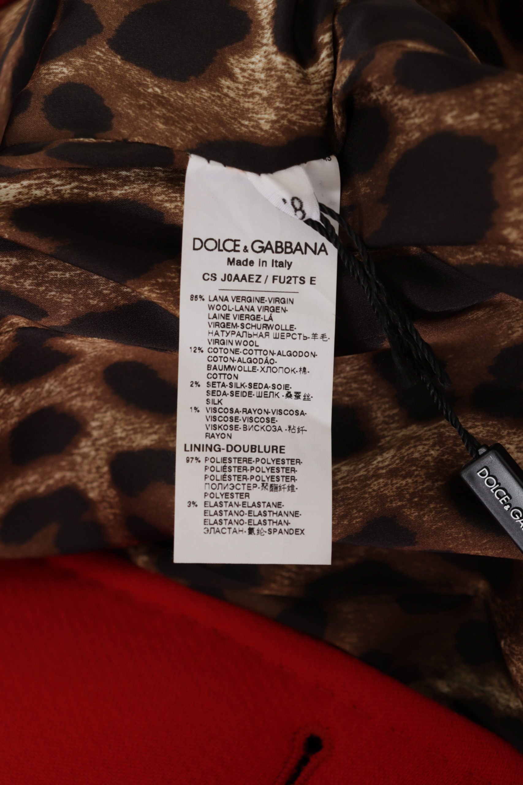 Dolce & Gabbana Elegant Red Leopard Trench Coat | Luxury