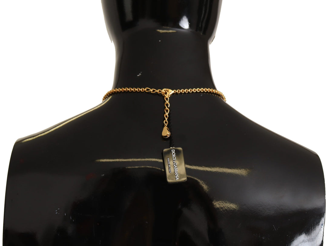 Dolce & Gabbana - Dolce & Gabbana Glamorous Gold Crystal Charm Necklace - SMY100895 - Ask Me Wear