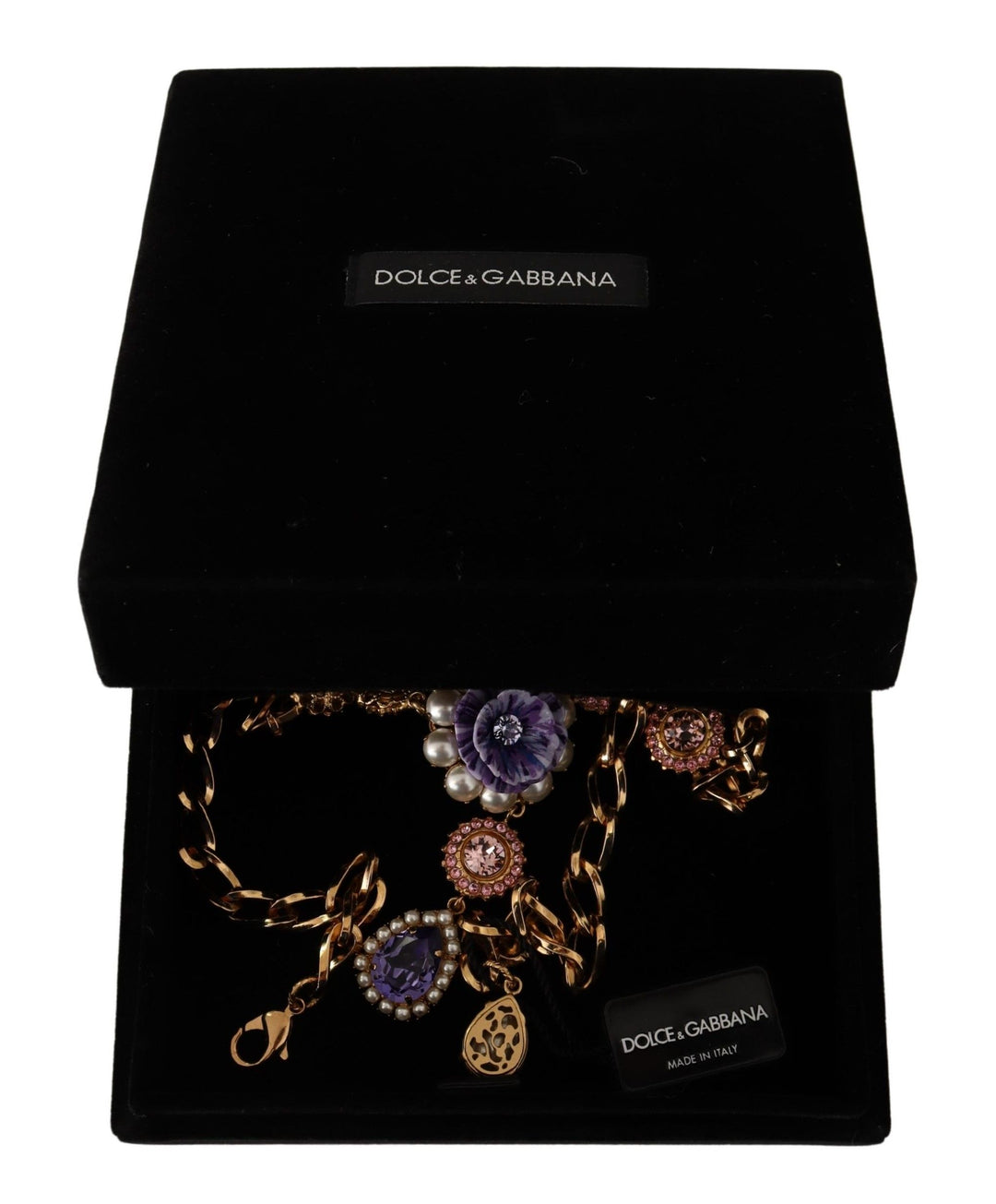 Dolce & Gabbana - Dolce & Gabbana Elegant Floral Crystal Statement Necklace - SMY100945 - Ask Me Wear