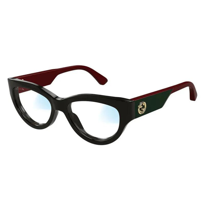 Gucci Sunglasses Cat Eye Full Rim, Shiny Black Frame And Clear To Nicotine Photocromic With Blue Light Protection Lens Gg1665S001