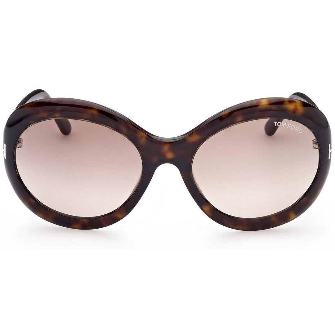 Tom Ford Oval Full Rim, with a Dark Havana frame and Brown Gradient lens.