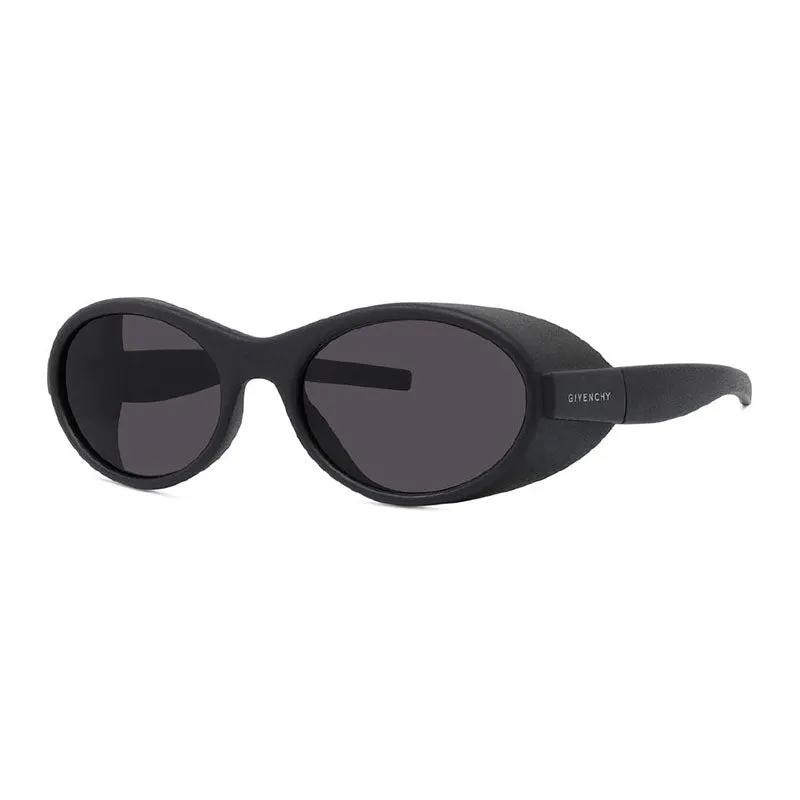 Givenchy Sunglasses Oval Full Rim, Matte Black Frame And Grey Lens Gv40065I02A