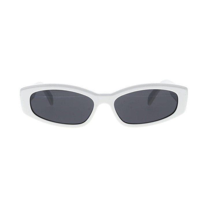 Celine Cat Eye Full Rim, with a Shiny Ivory frame and Smoke lens.