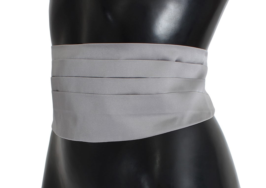 Dolce &amp; Gabbana Sample Sale Dolce &amp; Gabbana Gray Waist Belt Silk Cummerbund - | Designer outlet