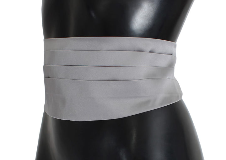 Dolce &amp; Gabbana Sample Sale Dolce &amp; Gabbana Gray Waist Belt Silk Cummerbund - | Designer outlet