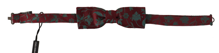 Dolce & Gabbana Elegant Maroon Patterned Bow Tie