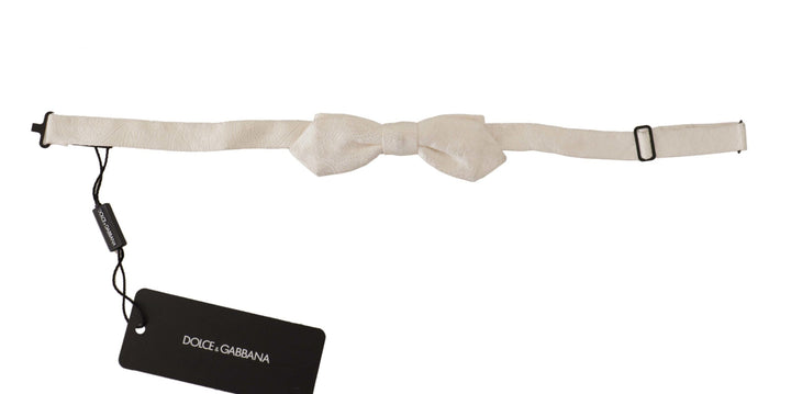 Dolce & Gabbana Elegant White Silk Bow Tie