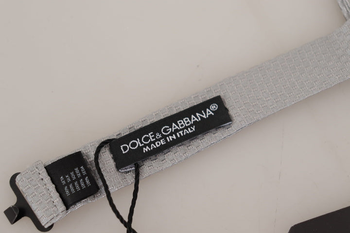 Dolce & Gabbana Chic Gray Silk Bow Tie