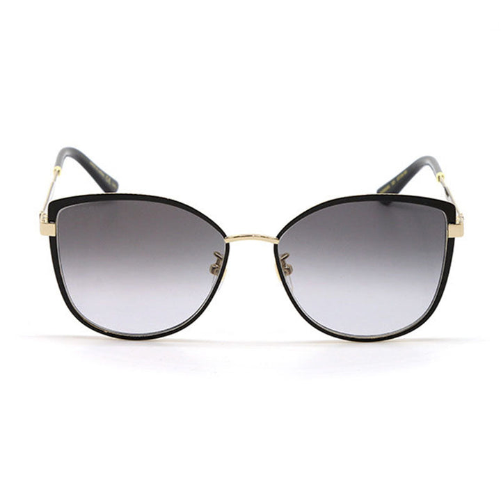 Gucci Sunglasses Butterfly Full Rim, Black/Gold Frame and Grey Gradient Lens GG0589SK001