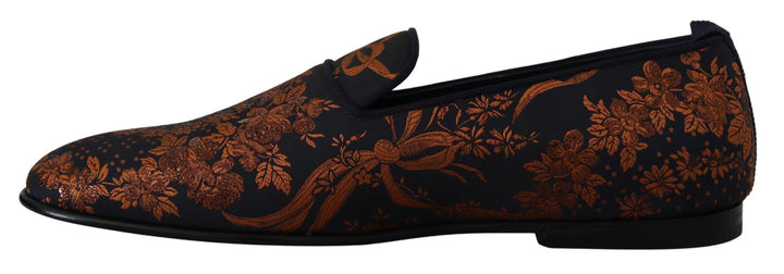 Dolce &amp; Gabbana Sample Sale Dolce &amp; Gabbana Blue Rust Floral Slippers Loafers Shoes - | Designer outlet