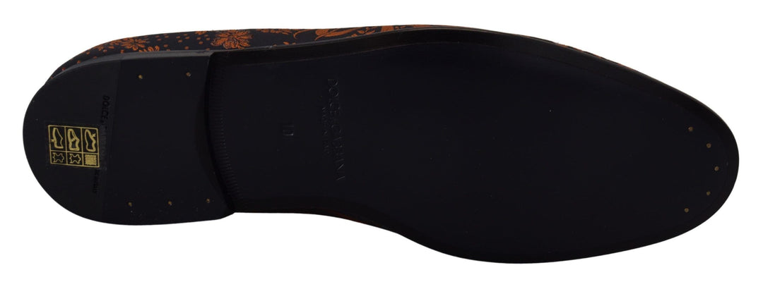Dolce &amp; Gabbana Sample Sale Dolce &amp; Gabbana Blue Rust Floral Slippers Loafers Shoes - | Designer outlet