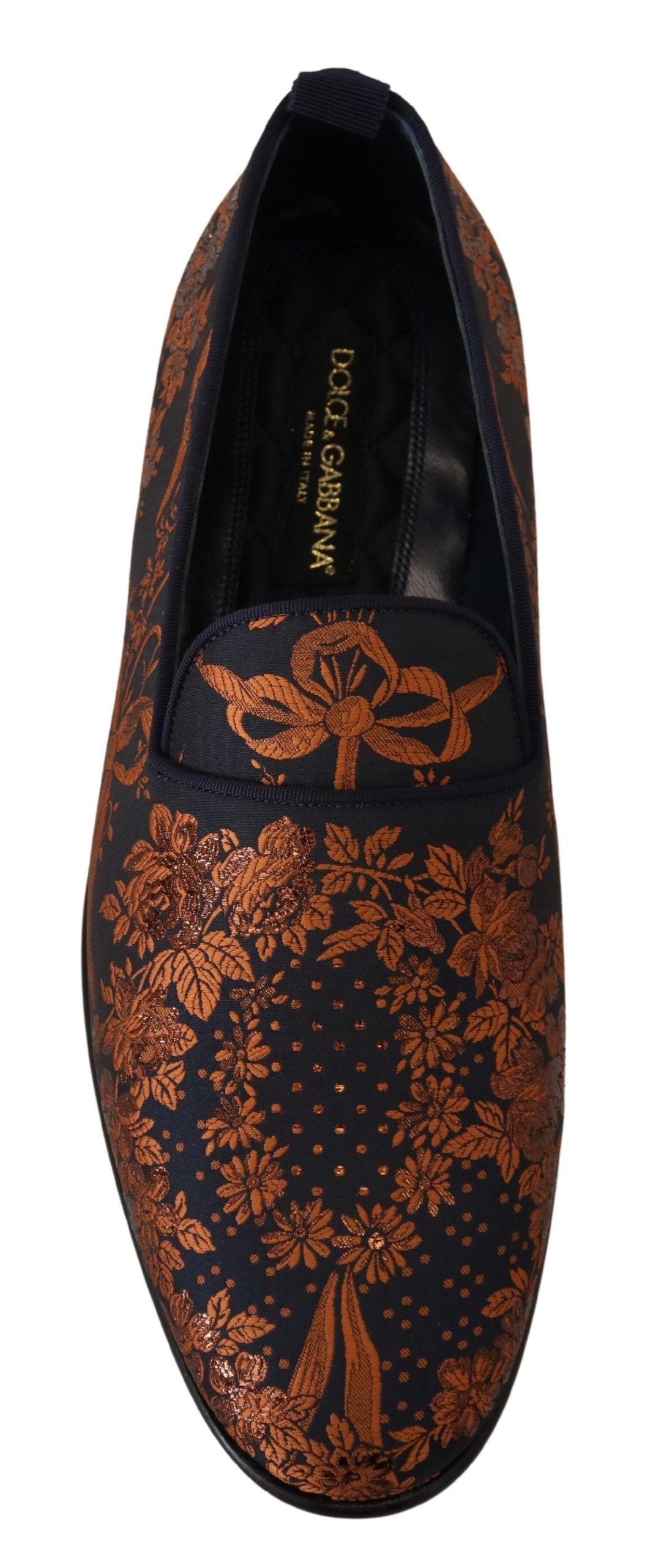 Dolce &amp; Gabbana Sample Sale Dolce &amp; Gabbana Blue Rust Floral Slippers Loafers Shoes - | Designer outlet