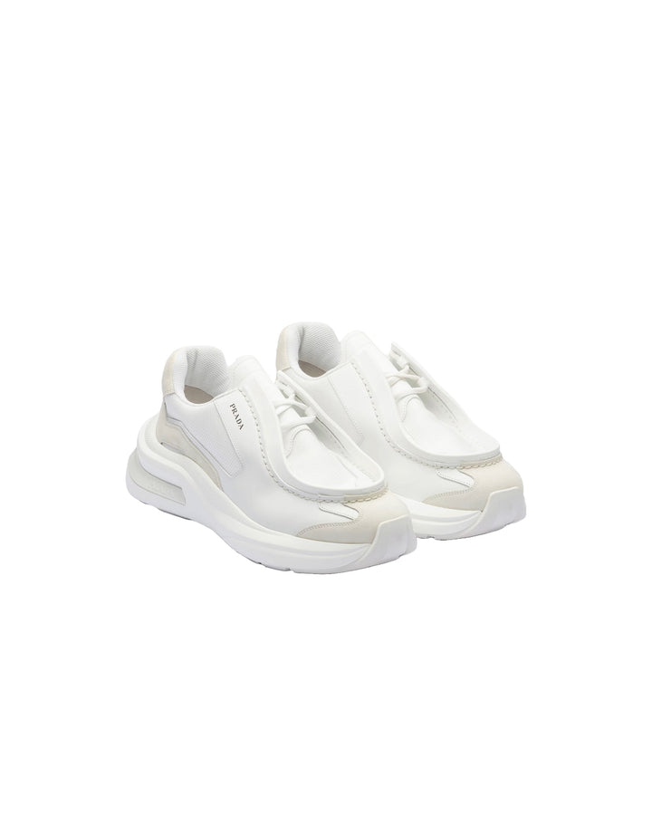 Prada Systeme Brushed Leather Sneakers