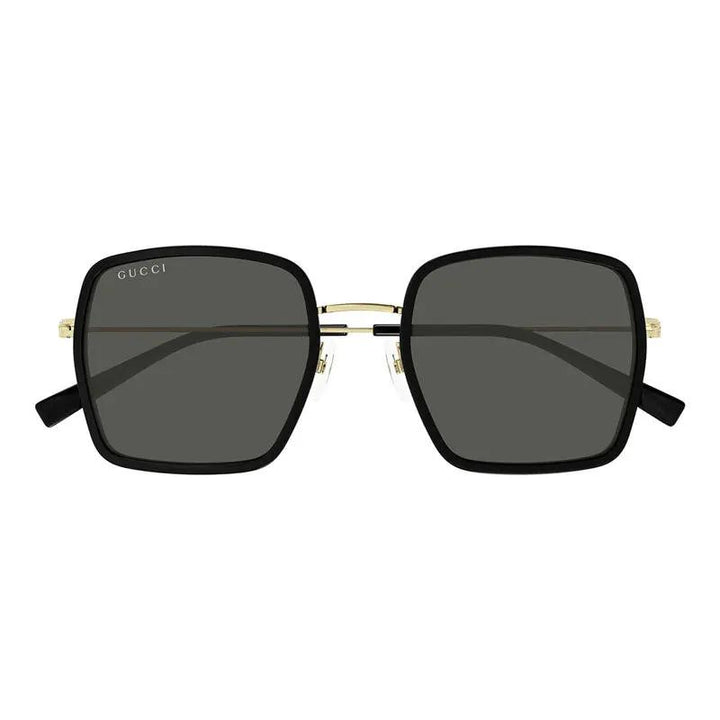 Gucci Sunglasses Square Full Rim, Black/gold Frame And Grey Lens Gg1848S001