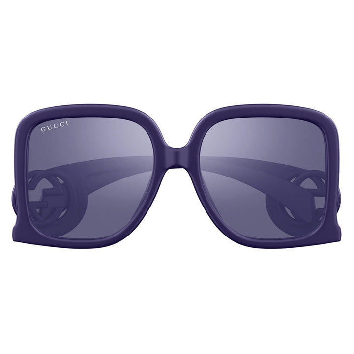 Gucci Sunglasses Square Full Rim, Violet Frame and Violet with Silver Mirror Lens GG1326S006