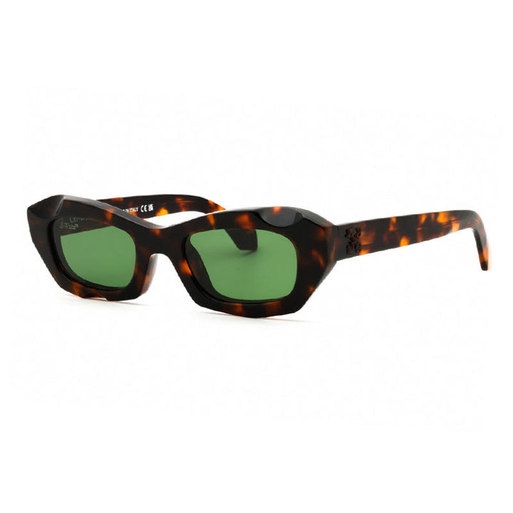 Off-White Sunglasses Rectangle Full Rim, Havana Frame and Green Lens VENEZIA6055