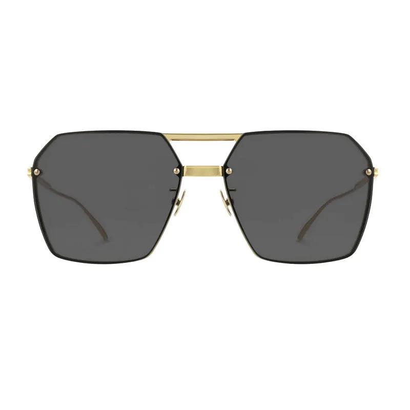 Bottega Veneta Sample Sale | Bottega Veneta Sunglasses Square Full Rim, Gold Frame And Grey Lens Bv1045S001 - Sunglasses | Designer outlet