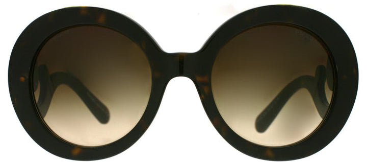 Prada Minimal Baroque PR 27NS 2AU6S1 Round Plastic Tortoise/ Havana Sunglasses with Tan Gradient Lens