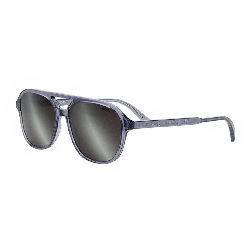 Dior Sunglasses Square Full Rim, Transparent Blue Frame And Silver Mirror Lens Indiorn1I80A4