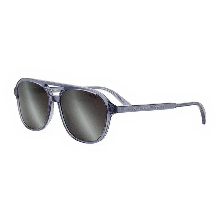 Dior Sunglasses Square Full Rim, Transparent Blue Frame And Silver Mirror Lens Indiorn1I80A4