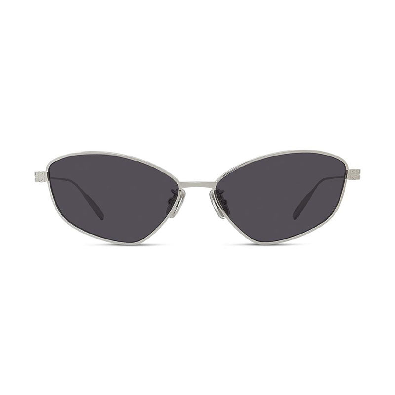 Givenchy Cat Eye Full Rim, with a Shiny Palladium frame and Grey lens.