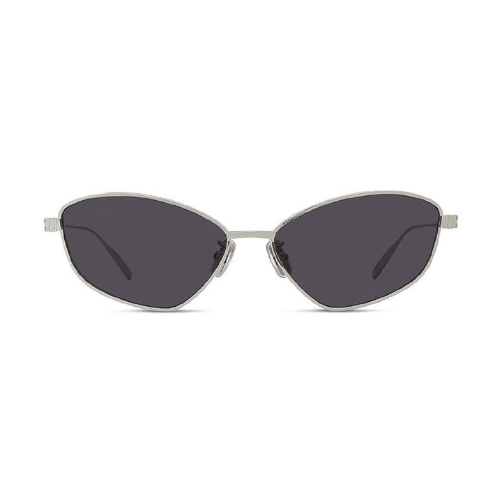 Givenchy Cat Eye Full Rim, with a Shiny Palladium frame and Grey lens.