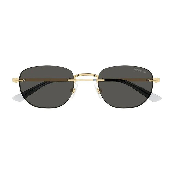Montblanc Sunglasses Square Rimless, Gold Frame And Grey Lens Mb0303S001
