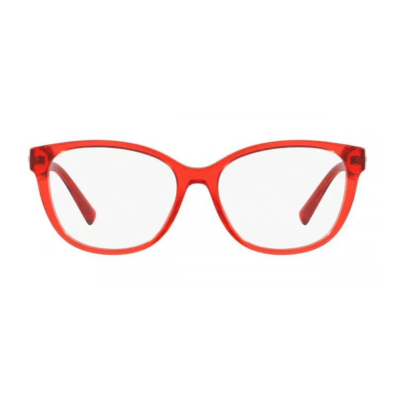 Versace Eyeglasses Cat Eye Full Rim, Transparent Red Frame And Clear Demo Lenses Lens Ve32735307