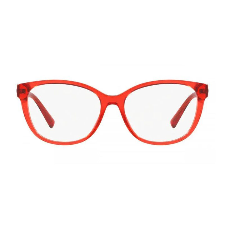 Versace Eyeglasses Cat Eye Full Rim, Transparent Red Frame And Clear Demo Lenses Lens Ve32735307