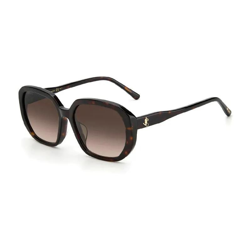 Jimmy Choo Sunglasses Square Full Rim, Havana Frame And Brown Gradient Lens Karly/f/s0086Ha