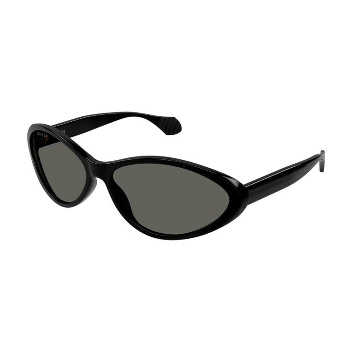 Gucci Sunglasses Cat Eye Full Rim, Shiny Black Frame and Smoke Lens GG1377S002