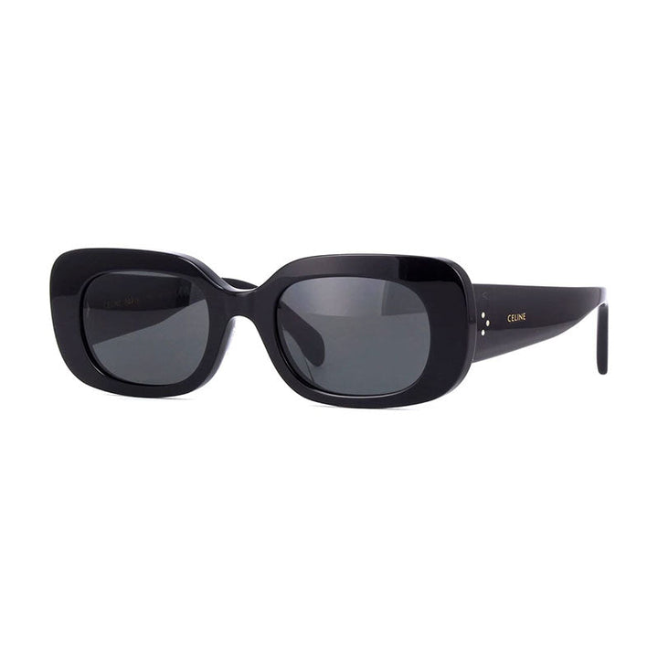 Celine Sunglasses Rectangle Full Rim, Shiny Black Frame and Grey Lens CL40287U01A