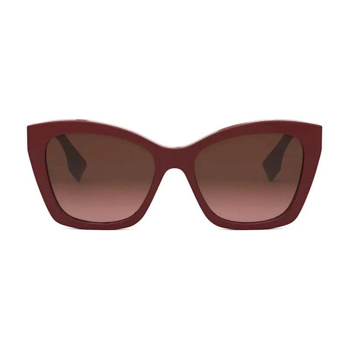 Fendi Sunglasses Square Full Rim, Shiny Red Frame And Brown Gradient Lens Fe40151I66F
