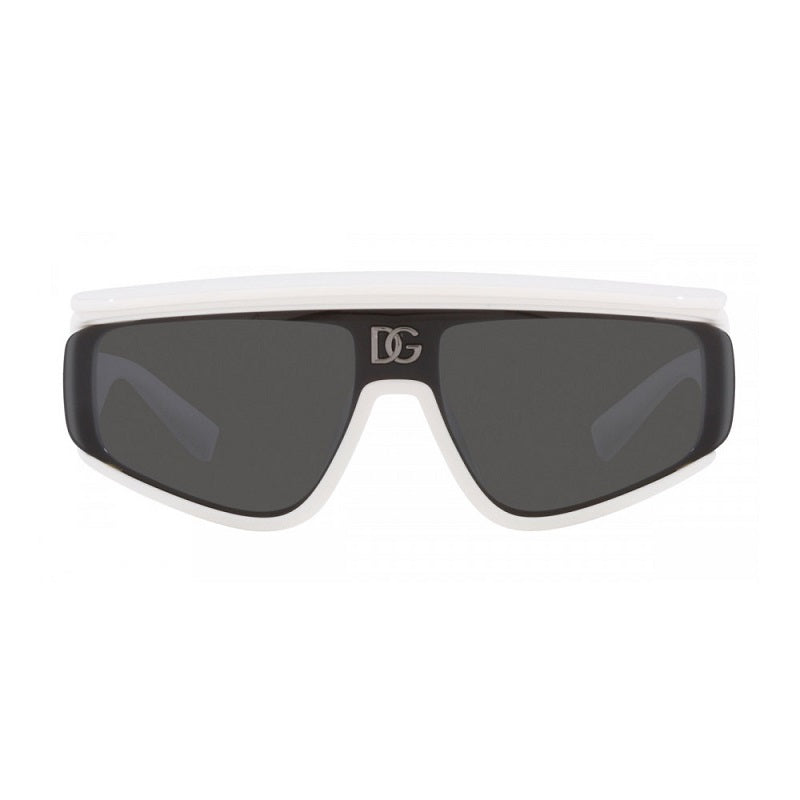 Dolce & Gabbana Sunglasses Shield Full Rim, White Frame and Dark Grey Lens DG6177331287