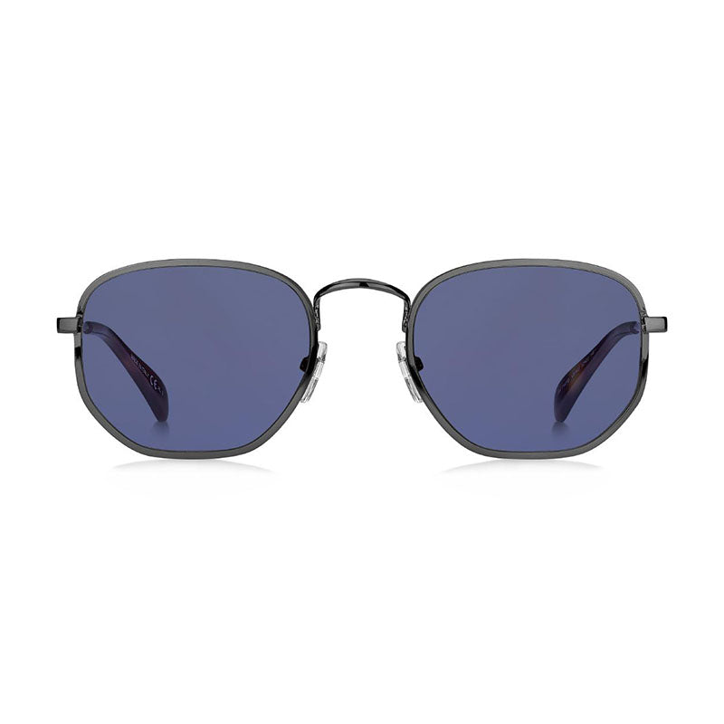 Givenchy Browline Full Rim, with a Dark Ruthenium frame and Blue lens.