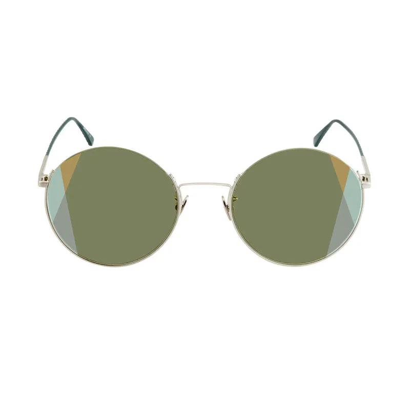 Bottega Veneta Sample Sale | Bottega Veneta Sunglasses Round Full Rim, Silver Frame And Green Lens Bv0246S004 - Sunglasses | Designer outlet