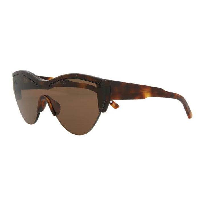 Balenciaga Sunglasses Shield Semi Rim, Shiny Medium Havana Frame and Brown Lens BB0004S007
